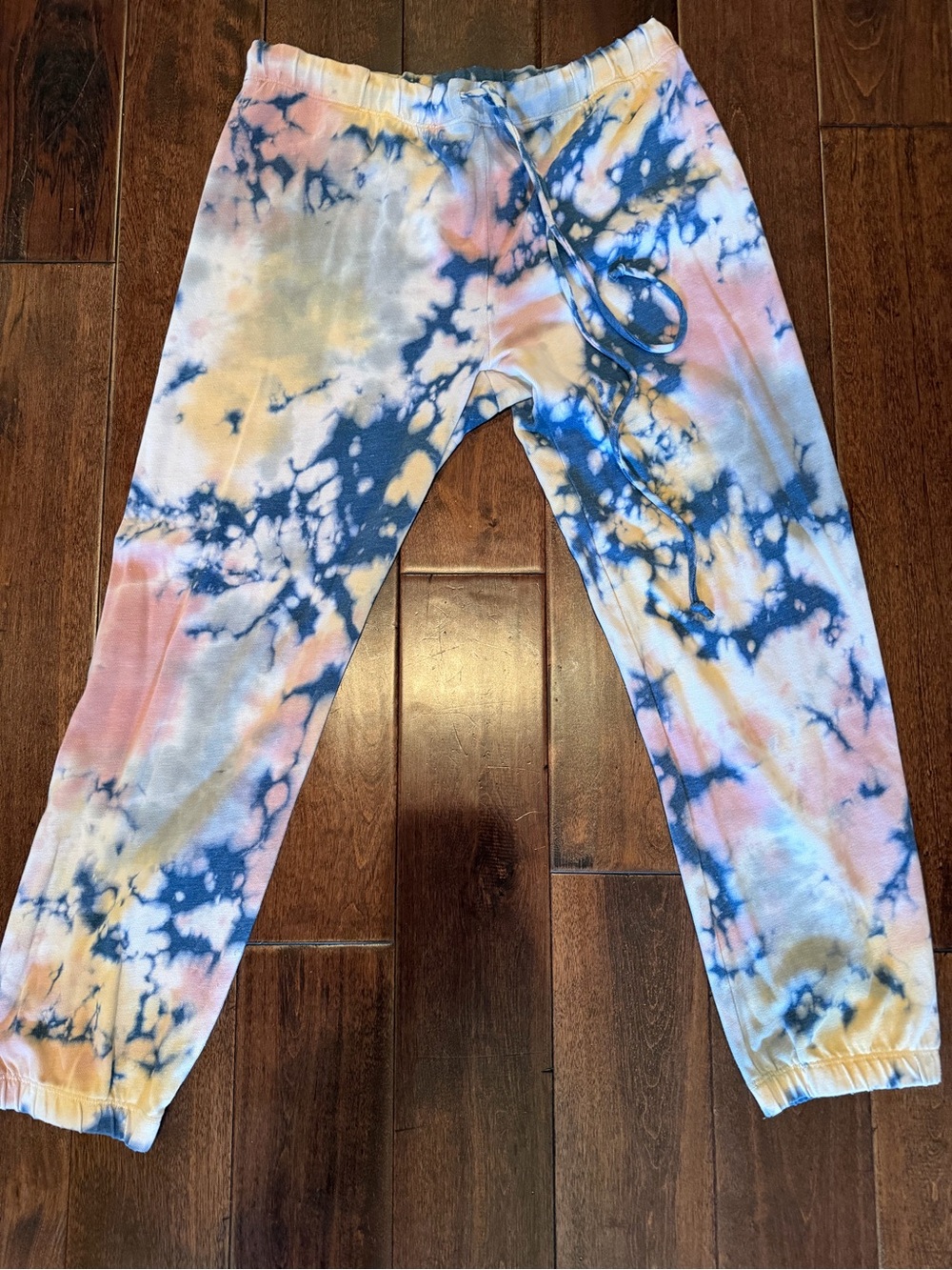 Free People Tie-Dye Track Pants in Navy, Pink, Yellow - Picture 11 of 12